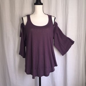 NWT Express Cute Purple Cold Shoulder Top